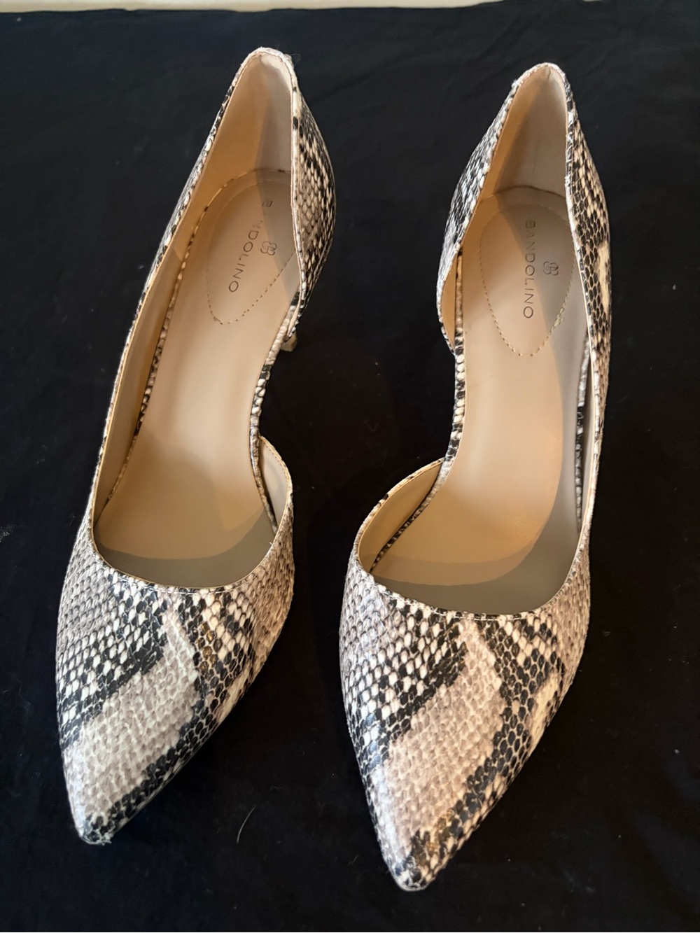 Bandolino Snakeskin Print Pointed Toe D’Orsay Heels Size 10